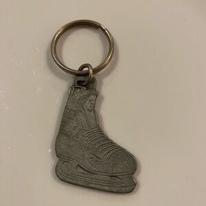 Vintage CCM Advisory Staff Silver toned metal hockey skate keychain